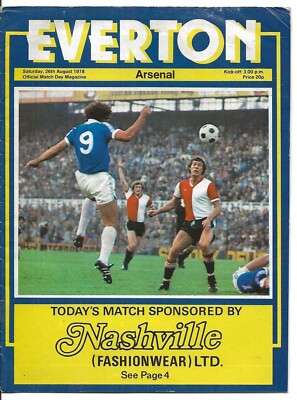 Watch Everton Vs Arsenal Football Programme EVERTON V ARSENAL Aug - Main Image