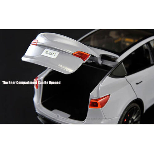 1:24 Tesla Model Y Model Car Diecast Toy Cars Metal Vehicles for Boys Kids White - Picture 5 of 8