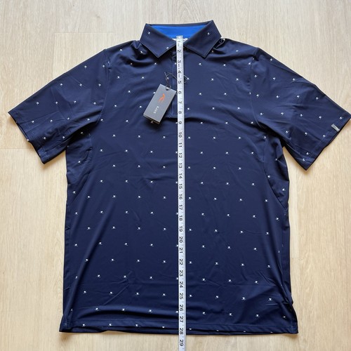 KJUS Sotto Polo Golf Shirt Navy Ski All Over Print UPF Men’s M K00201 - Picture 12 of 14