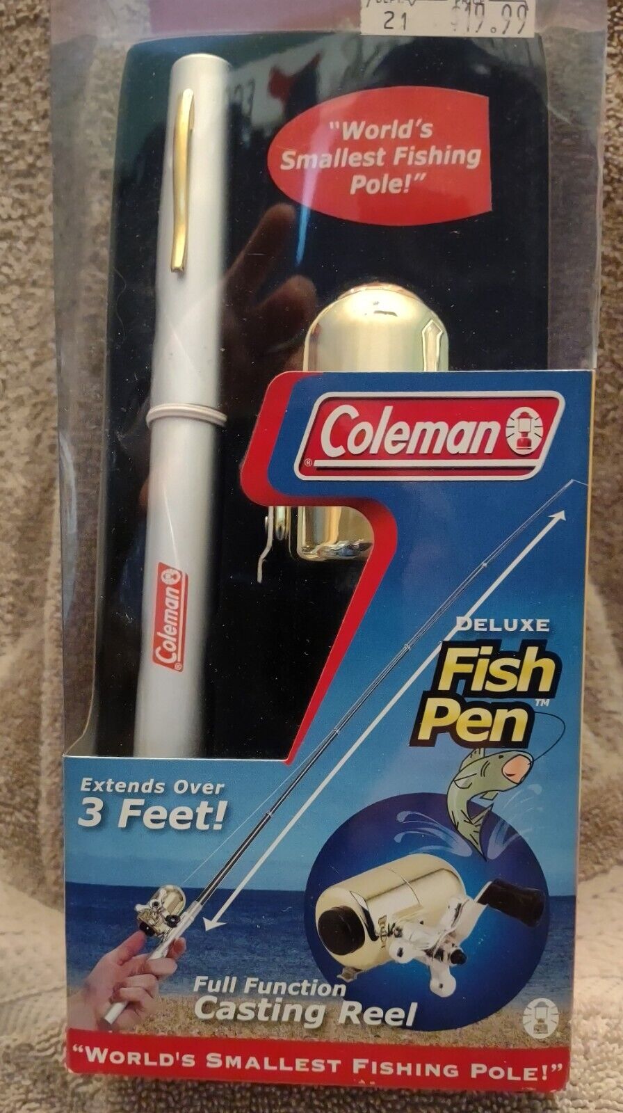 Coleman Deluxe Fish Pen World's Smallest Fishing Pole with Casting Reel NIB  NEW
