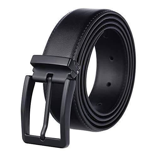 Men's Dress Belt Black Leather Belts for Jeans 42-44 Black2