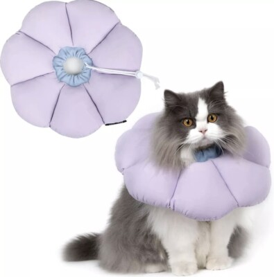 Pet Recovery Collar Adjustable Soft Pet Cone Protective Collars Dogs Cats 11-12 
