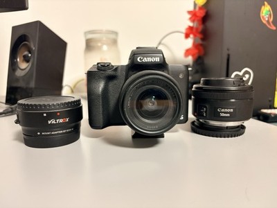 Canon EOS M50 24.1MP DSLR-Kamera mit Original Lens und Extra 50mm f1.8 lens