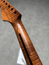 Stainless 22Fret DIY satin Roasting Flame Maple Electric guitar Neck bone nut