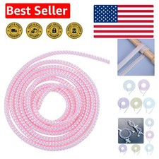 Tangle-Free 1.5m Pink Spiral Cable Protector   Durable and Flexible Design