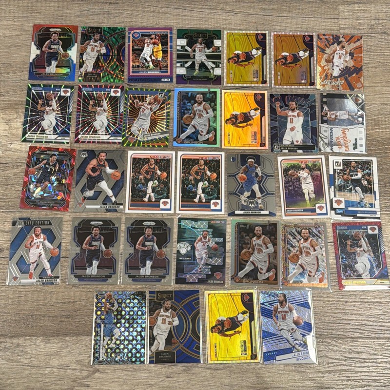 (32) Card Jalen Brunson Lot Insert Parallel Prizm Topps Chrome Mavs Knicks SWA9