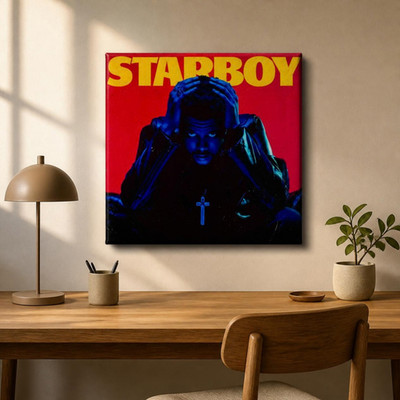 The Weeknd - Starboy Wandbild Poster Leinwand Mit Holzrahmen und Leinwanddruck