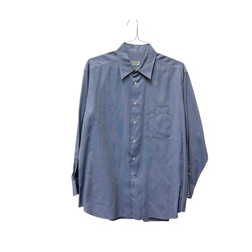 Armani Collezioni, Vintage Giorgio Armani Le Collezioni Blue Micro Pattern Dress Shirt Italy