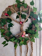 Handmade Macrame Tree of Life Wall Hanging with Fairies, beads and animals