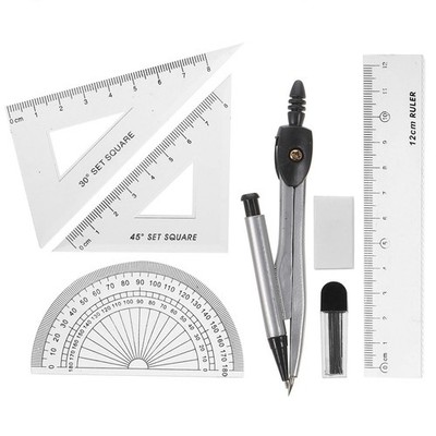 Compasses Set Math Kit Drawing Tool Student Geometry Set Protractors
