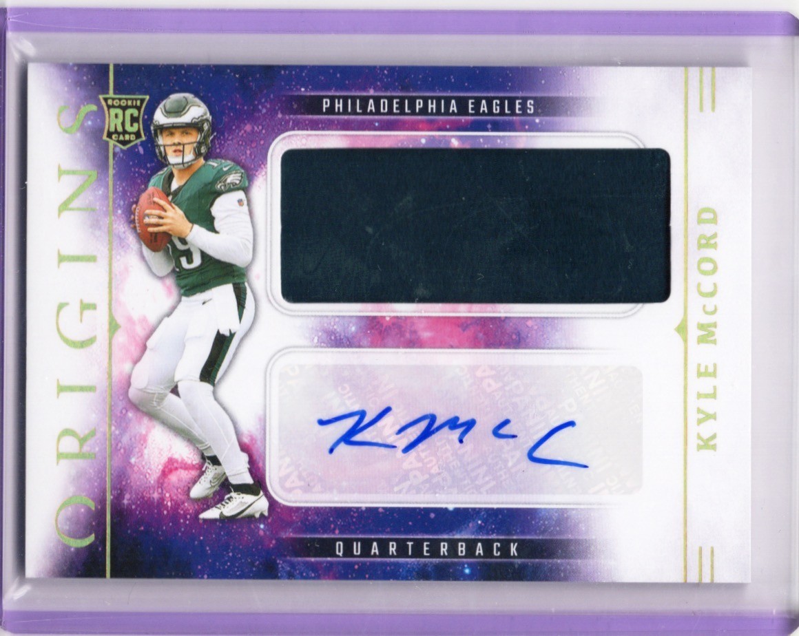 Kyle McCord 2025 Panini Origins #RJJ-KMD Rookie Patch Auto (RPA) Eagles