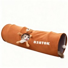 Cat Tunnel for Indoor Cat Tube Collapsible Cat Tunnel Bed with Hanging Ball,P...