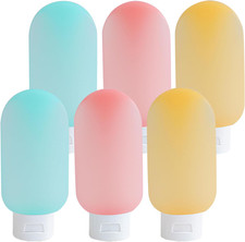 Travel Bottles for Toiletries 6 Pack, Leakproof 2 Oz Tsa Approved Travel Size Co