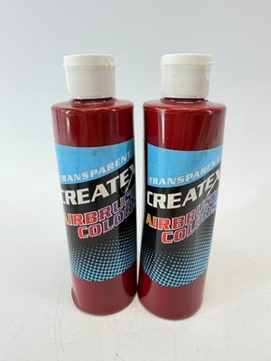 Vintage Createx Transparent Red Airbrush Colors Paint Lot Of 2 Water Based