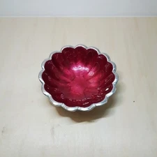Julia Knight Peony Petite Bowl Pomegranate Red Aluminum Hand Crafted India