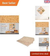 30x30cm Self-Stick Cork Pin Board Tiles - 4 Pack - Ideal for Home or Office