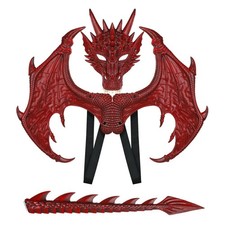 Himine Dragon Wings Props Cosplay Wing With Tail Mask Red 