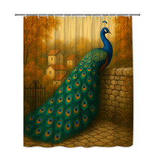 Elegant Peacock Shower Curtain for Bathroom Decor