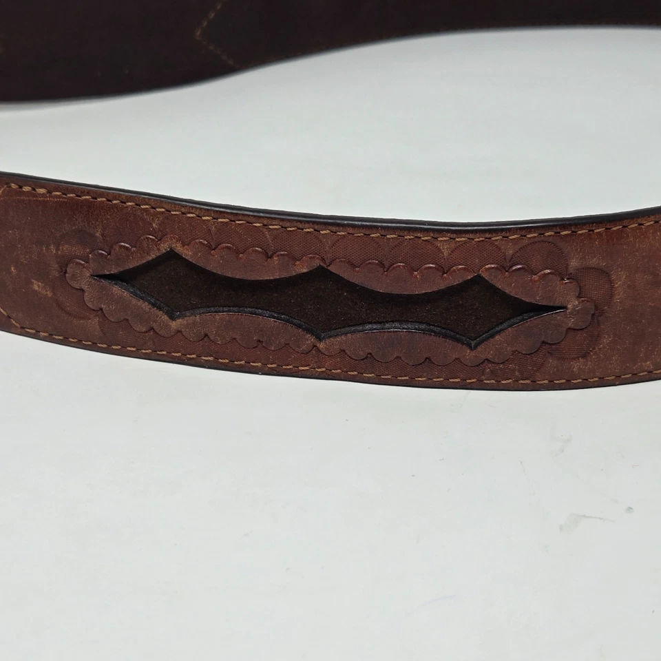 Винтажный мужской кожаный ремень коричневый с инструментами 45 дюймов American Eagle Outfitters ширина 1,5 дюйма - Изображение 3 из 4