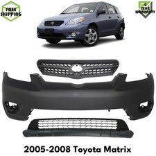 Front Bumper Cover Primed Plastic Grille Assembly For 2005-2008 Toyota Matrix