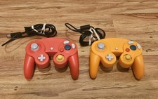 Pair of 2  Wired Orange Controller Gamepad Compatible Wi Nintendo GameCube Wii U