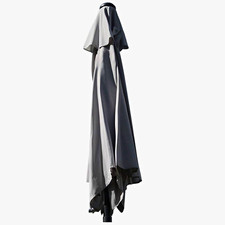 Grey Parasol Umbrella Octagon Canopy Solid Pattern Crank Lift System Large used