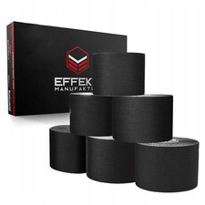 Black Kinesiology Tape Set 6 Rolls 2  x 16.4ft Waterproof Sports Support