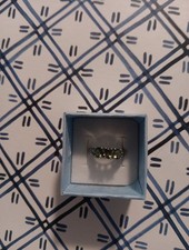 geniune Green Apatite Ring sz5 platinum plated Diamond Accents