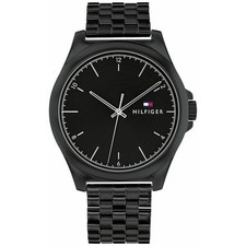 Mens Wristwatch TOMMY HILFIGER NORRIS 1710613 Stainless Steel Black