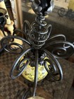 1890’s Black Wrought Iron 3 Arm Candelabra Candle Holder Table Ginger Jar Center — photo 4