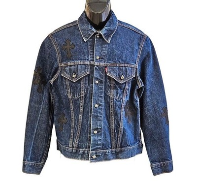 Chrome Hearts Leather Patch Denim Jacket S JSXG1DZX 156375340