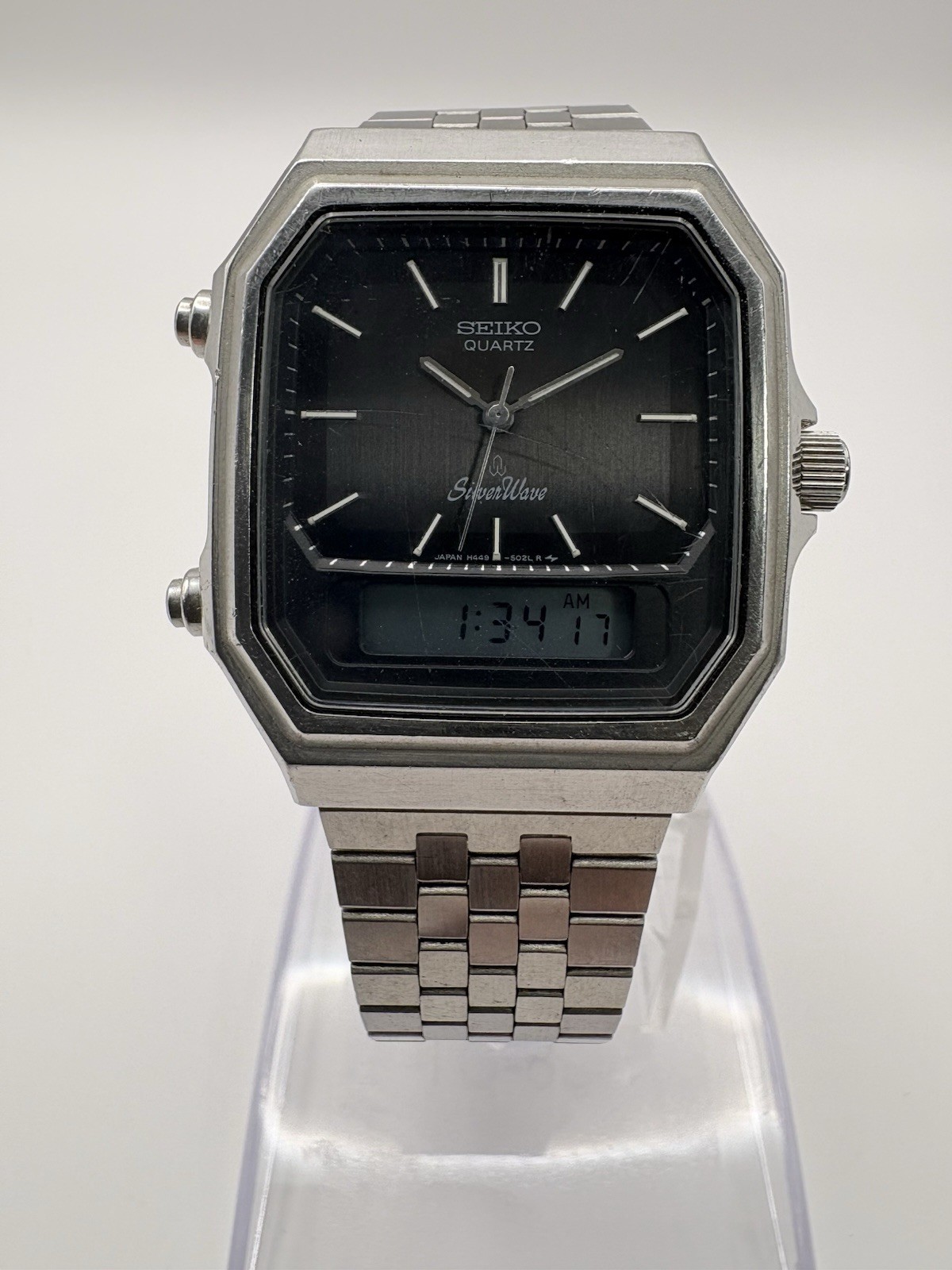 Vintage Seiko SilverWave H449-502A Square Ana-Digi Al… - Gem