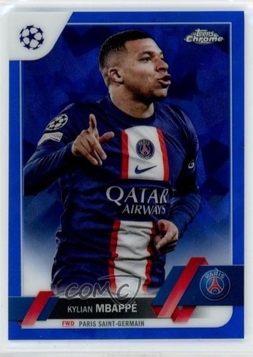 2022-23 Chrome Sapphire UEFA Club Competitions Image Variation Kylian Mbappe 6m7