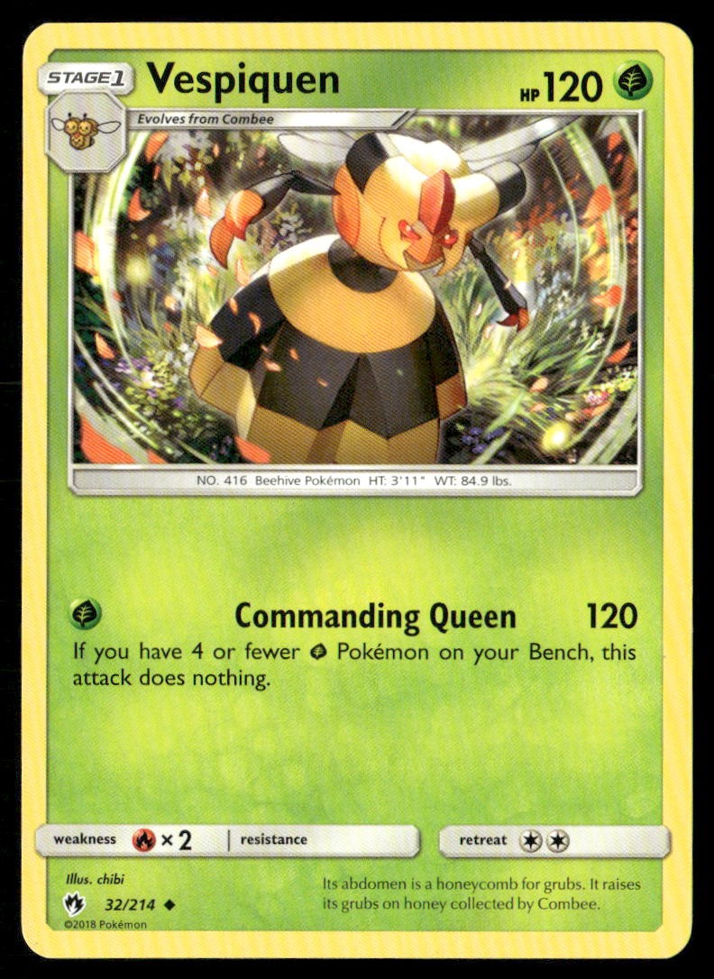 Vespiquen 32/214 Uncommon Lost Thunder Pokemon Lightly Played