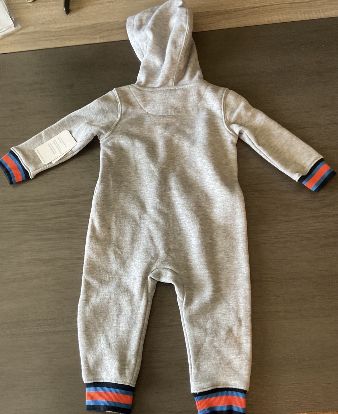 REEBOK GRAY HEATHER ZIP UP HOODED JUMPER SIZE 12 MONTHS NEW thumbnail 2
