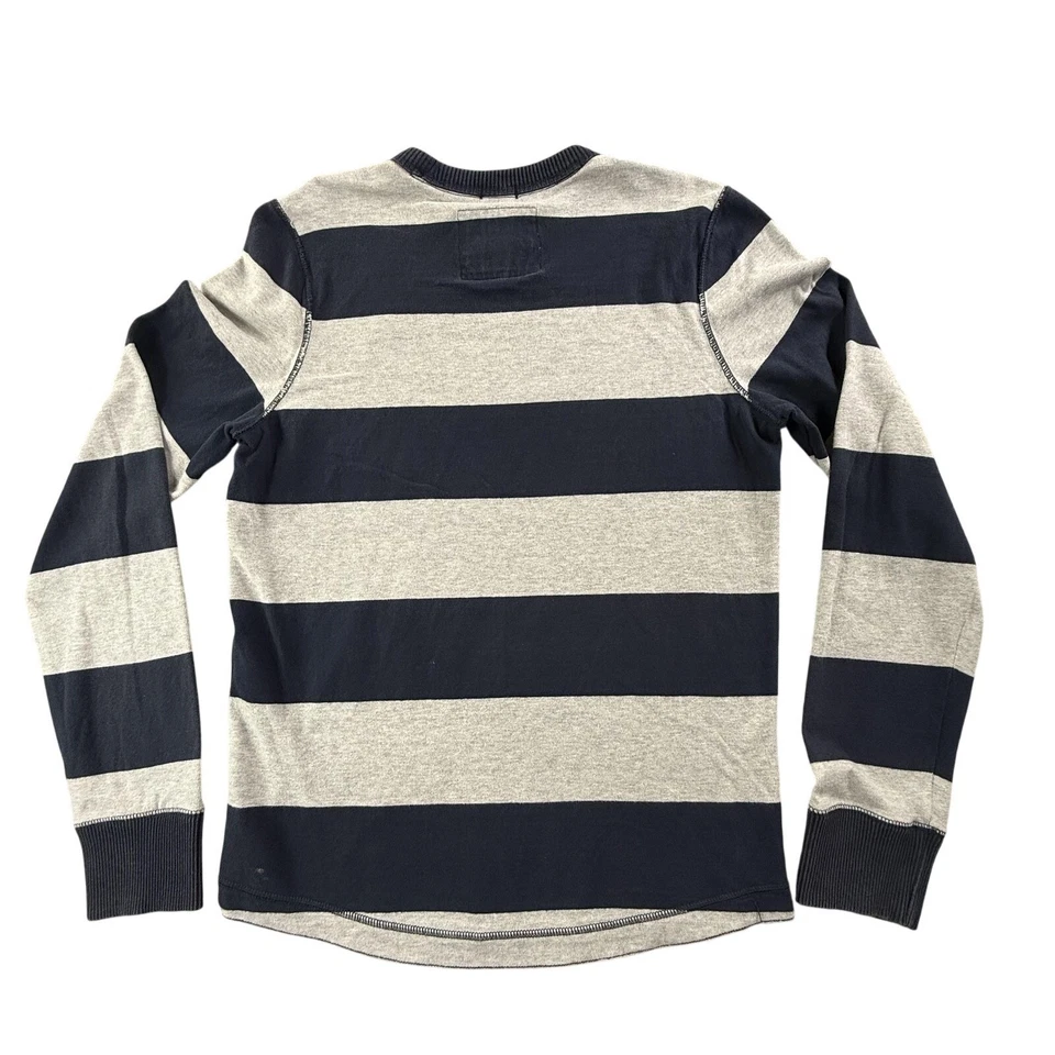 Abercrombie & Fitch 衬衫男式大号条纹肌肉套衫圆领 Y2k Preppy — 第 2/4 张图片