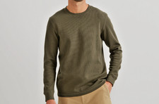 NEW w TAGS - Eddie Bauer Mens Thermal Crew - Dk Fatigue / MEDIUM