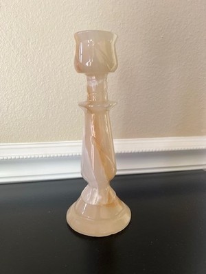 One Marble stone candlestick holder beige