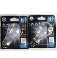 GE Reveal HD Light Bulb, 40w, A15, LOT OF 2 98764 FS