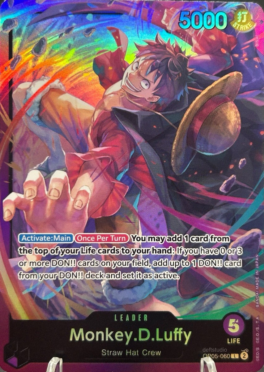 Monkey.D.Luffy • OP05-060 Leader SD 18 PURPLE Holo Foil One Piece