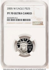 2005-W Proof Platinum Eagle 1/4 oz Brown Label NGC PF70 2587.20 per troy oz