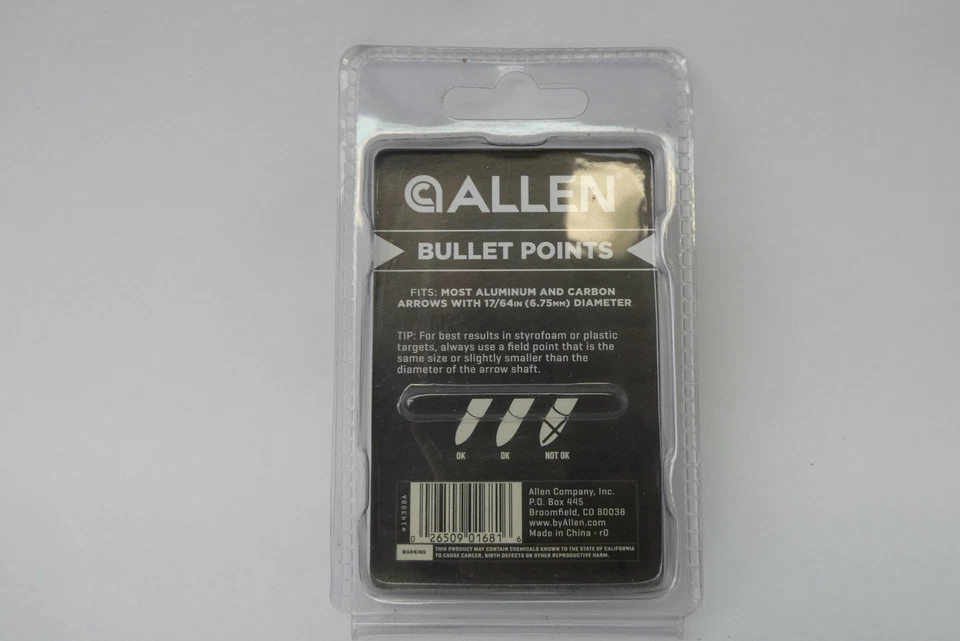 New Allen Bullet Points 17/64 Diameter 100 Grain Fits Most Aluminum Cabon Arrows - Image 4 of 4