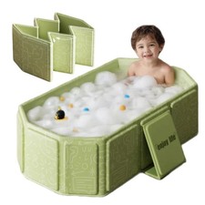 Collapsible Bathing Basin 29.5 17.7 9.8 in, Foldable Portable Tub with Drain ...