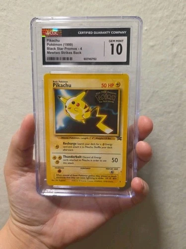 1999 Pokemon Pikachu Promo #4 Black Star CGC 10 Gem Mint Movie Mewtwo Strikes...