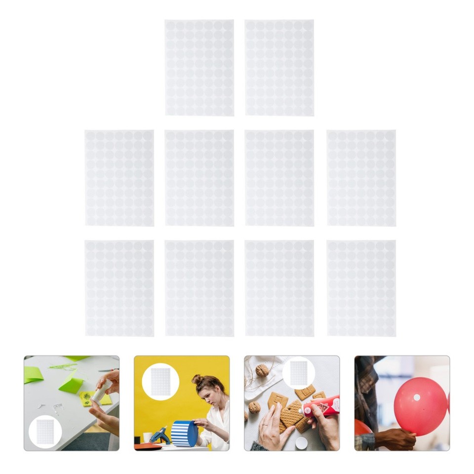 10 Sheets Round Dot Stickers Double-sided Stickers Adhesive Sticker ...