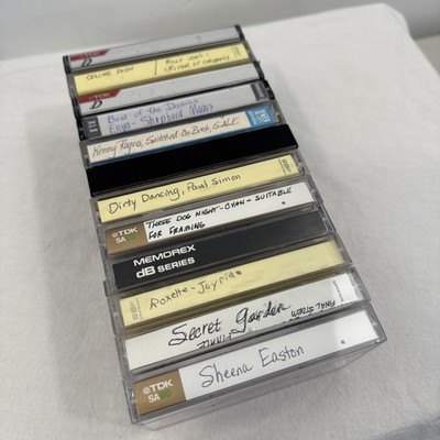Lot of 12 Cassette Tapes Pre-Recorded Sold As Blanks Maxell TDK Memorex 80's