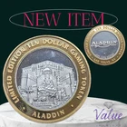 Vintage .999 Fine Silver $10 Gaming Casino Token Alladin Resort Casino!