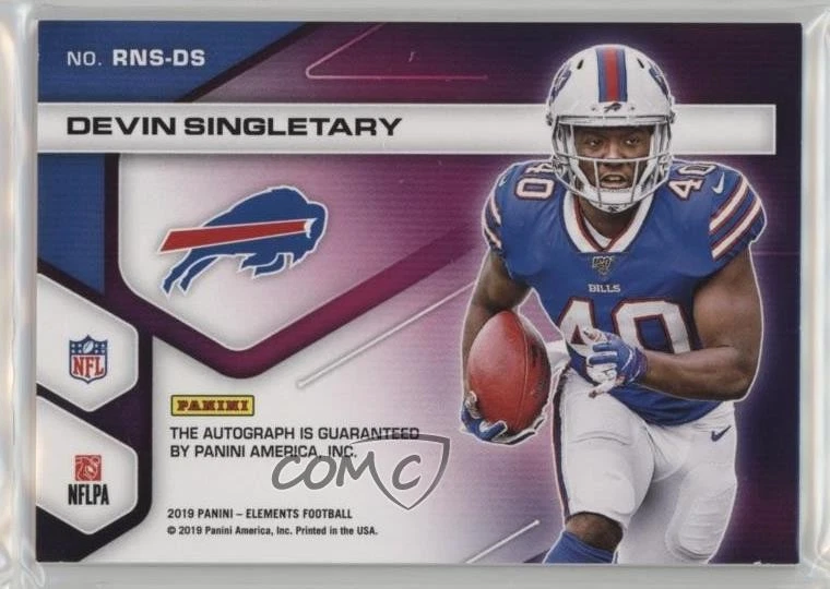 2019 Panini Elements Rookie Neon Signs Orange /199 Devin Singletary Auto RC - Image 2 of 2