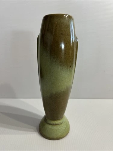 Frankoma Pottery MCM Vase #43 Plainsman Sea Foam Green Crocus Bullet 8” Vintage