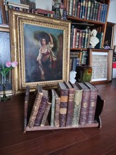 Antique Folding Bookshelf Book Stand And 10 Antique Books